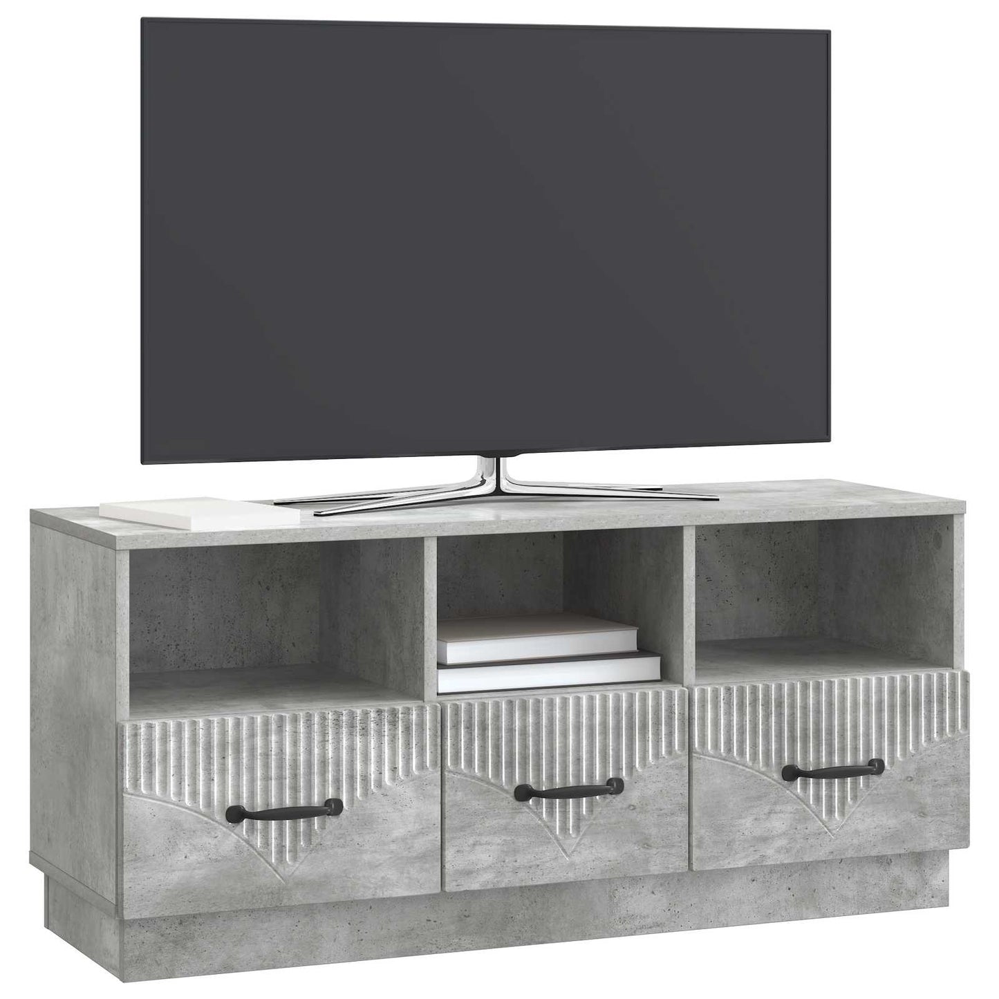 vidaXL TV Cabinet Concrete Grey 102 x 34.5 x 47 cm Engineered Wood