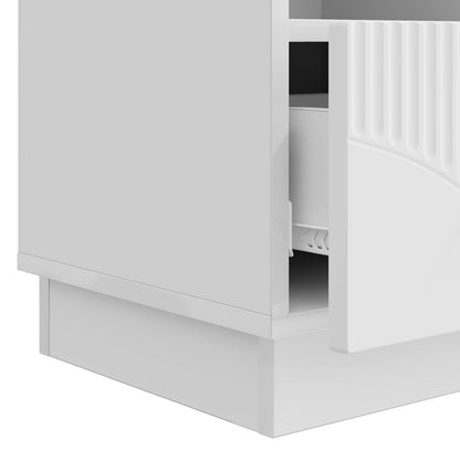 vidaXL TV Cabinet High Gloss White 102 x 34.5 x 47 cm Engineered Wood