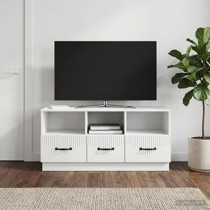 vidaXL TV Cabinet High Gloss White 102 x 34.5 x 47 cm Engineered Wood