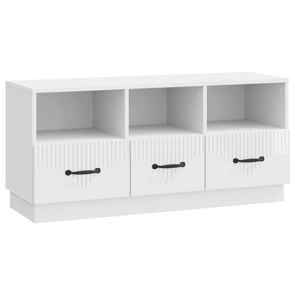vidaXL TV Cabinet High Gloss White 102 x 34.5 x 47 cm Engineered Wood
