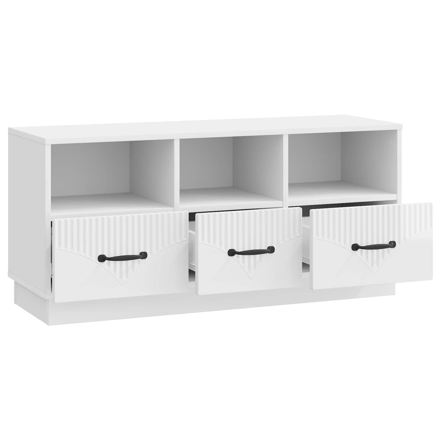 vidaXL TV Cabinet High Gloss White 102 x 34.5 x 47 cm Engineered Wood