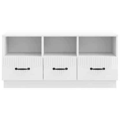 vidaXL TV Cabinet High Gloss White 102 x 34.5 x 47 cm Engineered Wood