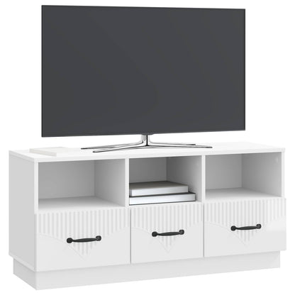 vidaXL TV Cabinet High Gloss White 102 x 34.5 x 47 cm Engineered Wood