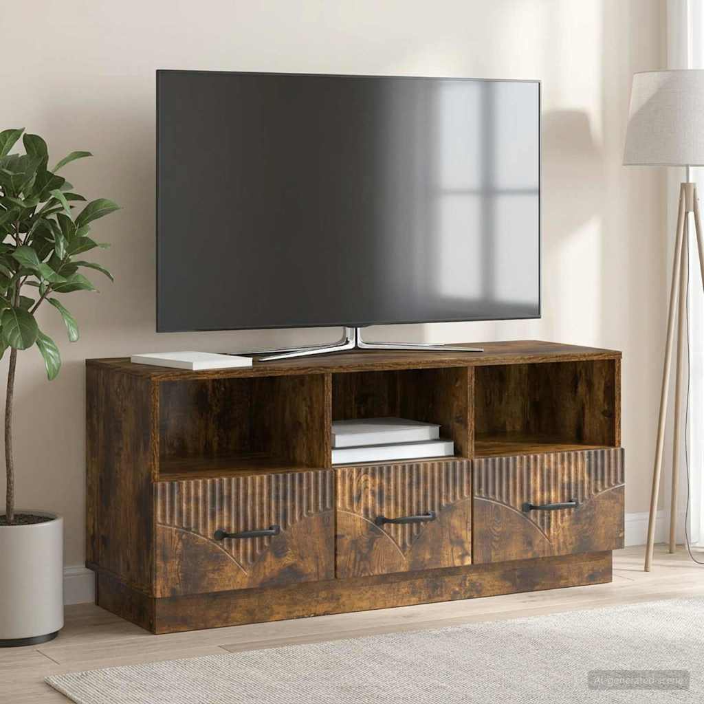 vidaXL TV Cabinet Smoked Oak 102 x 34.5 x 47 cm Engineered Wood