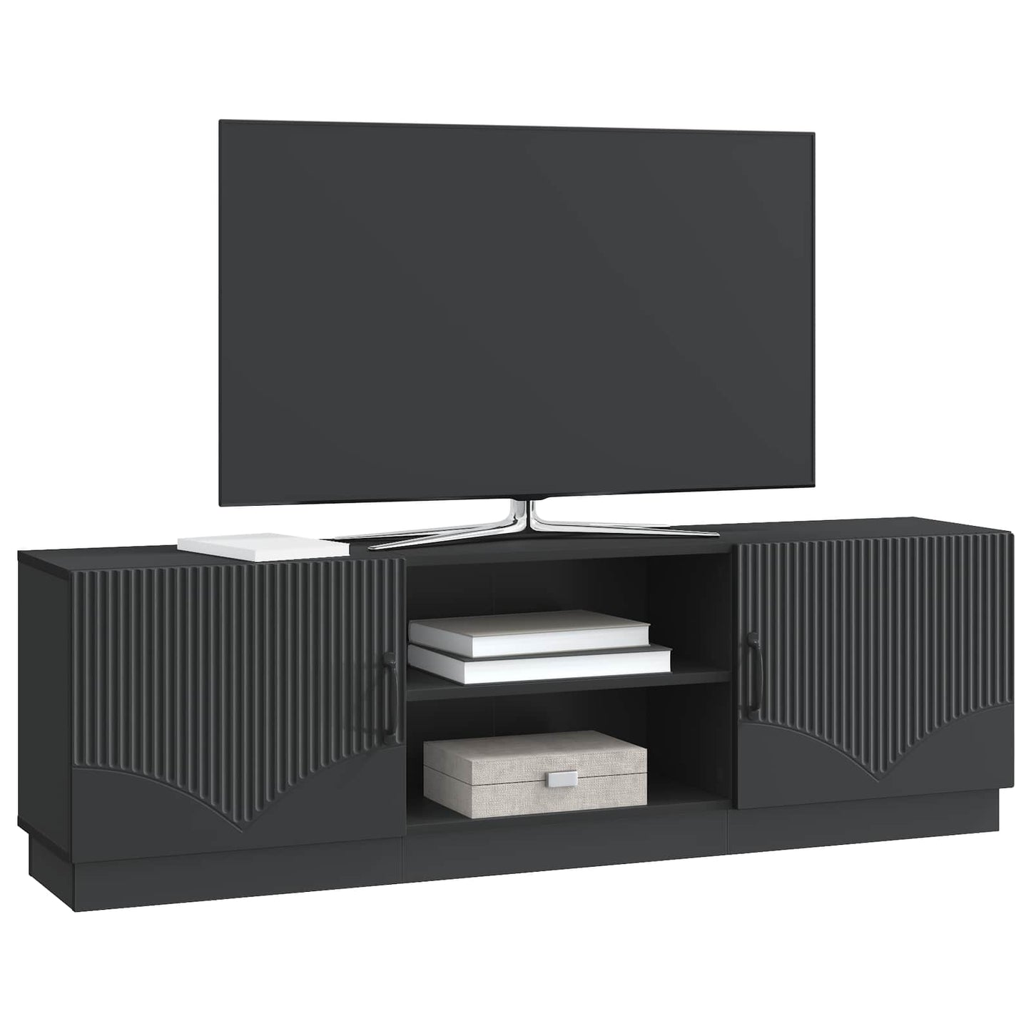 vidaXL TV Cabinet Black 150 x 31 x 47 cm Engineered Wood