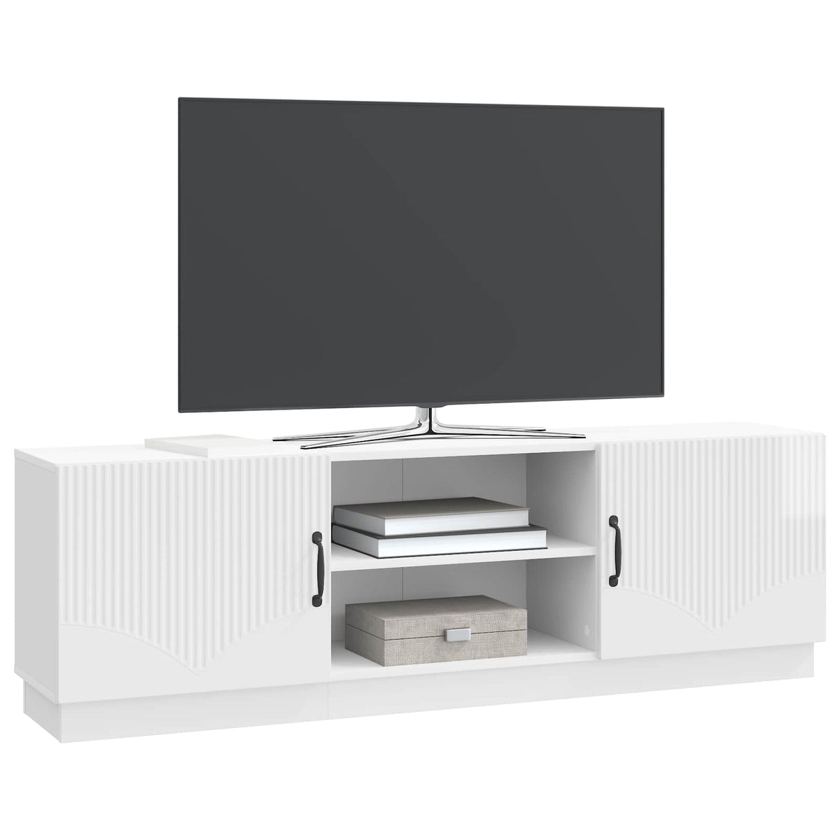vidaXL TV Cabinet High Gloss White 150 x 31 x 47 cm Engineered Wood