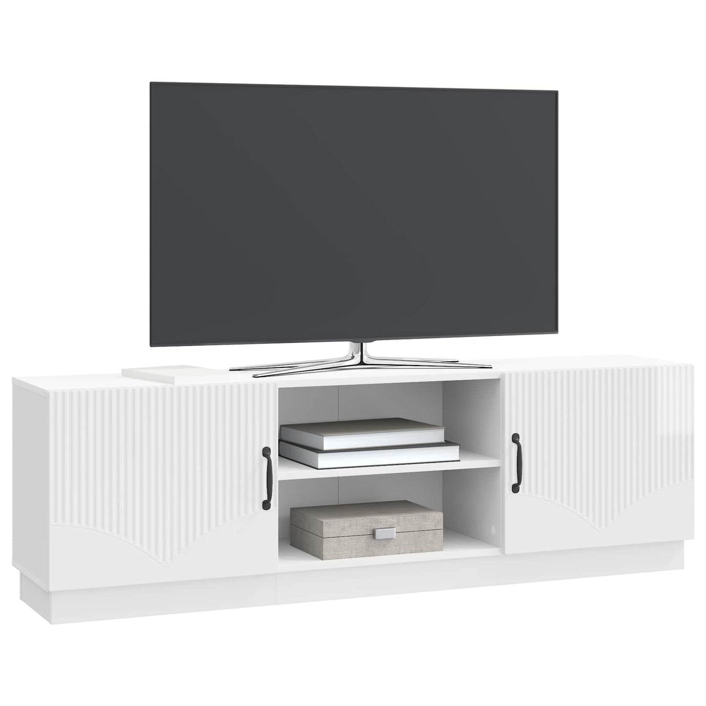 vidaXL TV Cabinet High Gloss White 150 x 31 x 47 cm Engineered Wood
