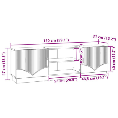 vidaXL TV Cabinet Grey Sonoma 150 x 31 x 47 cm Engineered Wood
