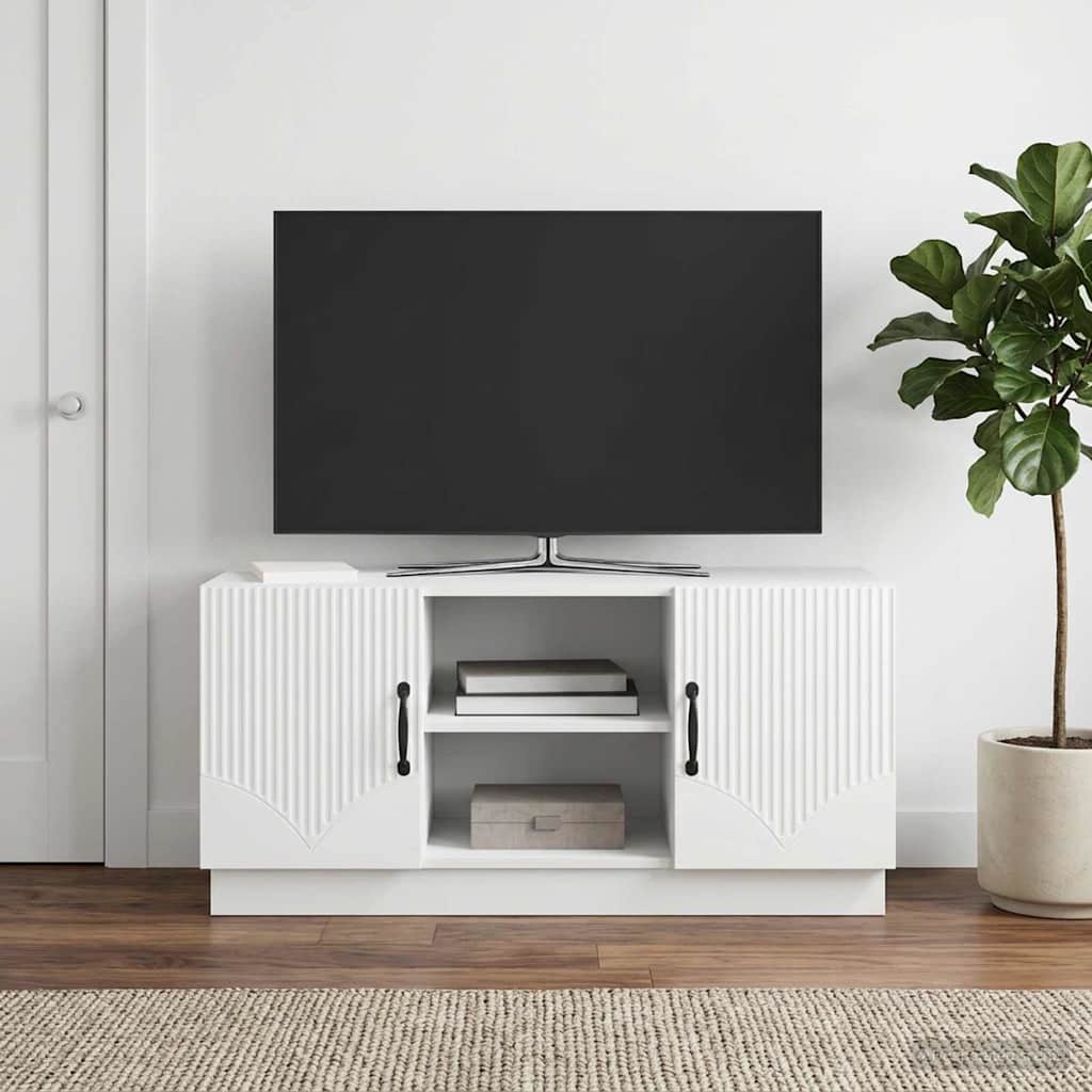vidaXL TV Cabinet White 102 x 34.5 x 47 cm Engineered Wood