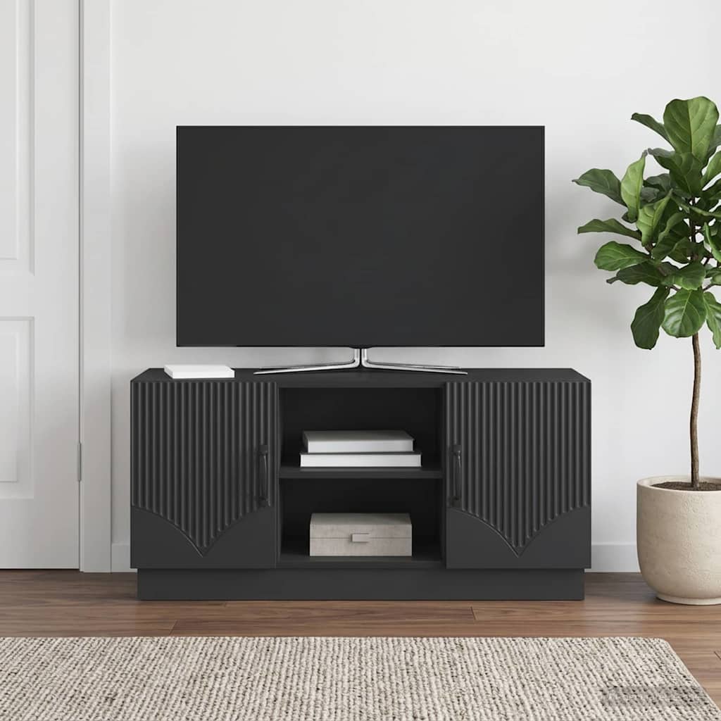 vidaXL TV Cabinet Black 102 x 34.5 x 47 cm Engineered Wood