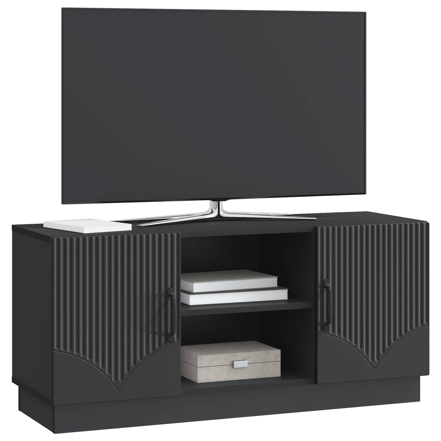 vidaXL TV Cabinet Black 102 x 34.5 x 47 cm Engineered Wood