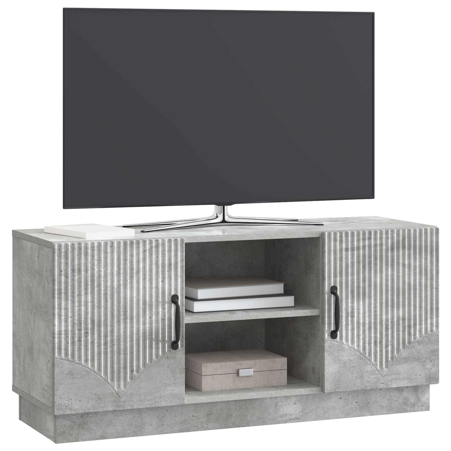 vidaXL TV Cabinet Concrete Grey 102 x 34.5 x 47 cm Engineered Wood