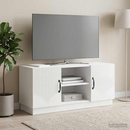 vidaXL TV Cabinet High Gloss White 102 x 34.5 x 47 cm Engineered Wood