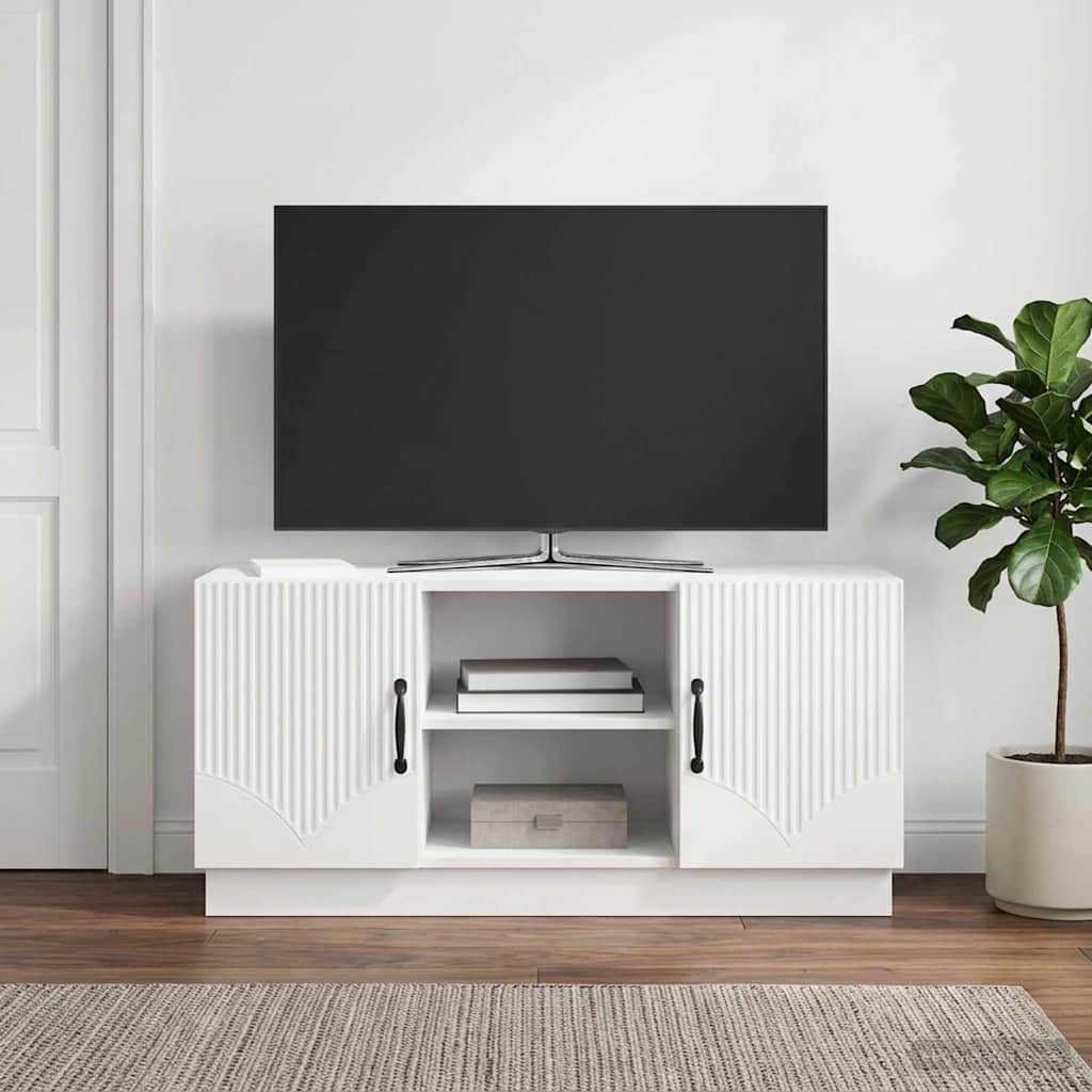 vidaXL TV Cabinet High Gloss White 102 x 34.5 x 47 cm Engineered Wood