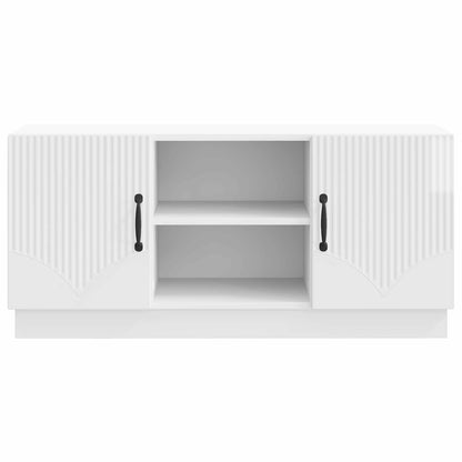 vidaXL TV Cabinet High Gloss White 102 x 34.5 x 47 cm Engineered Wood
