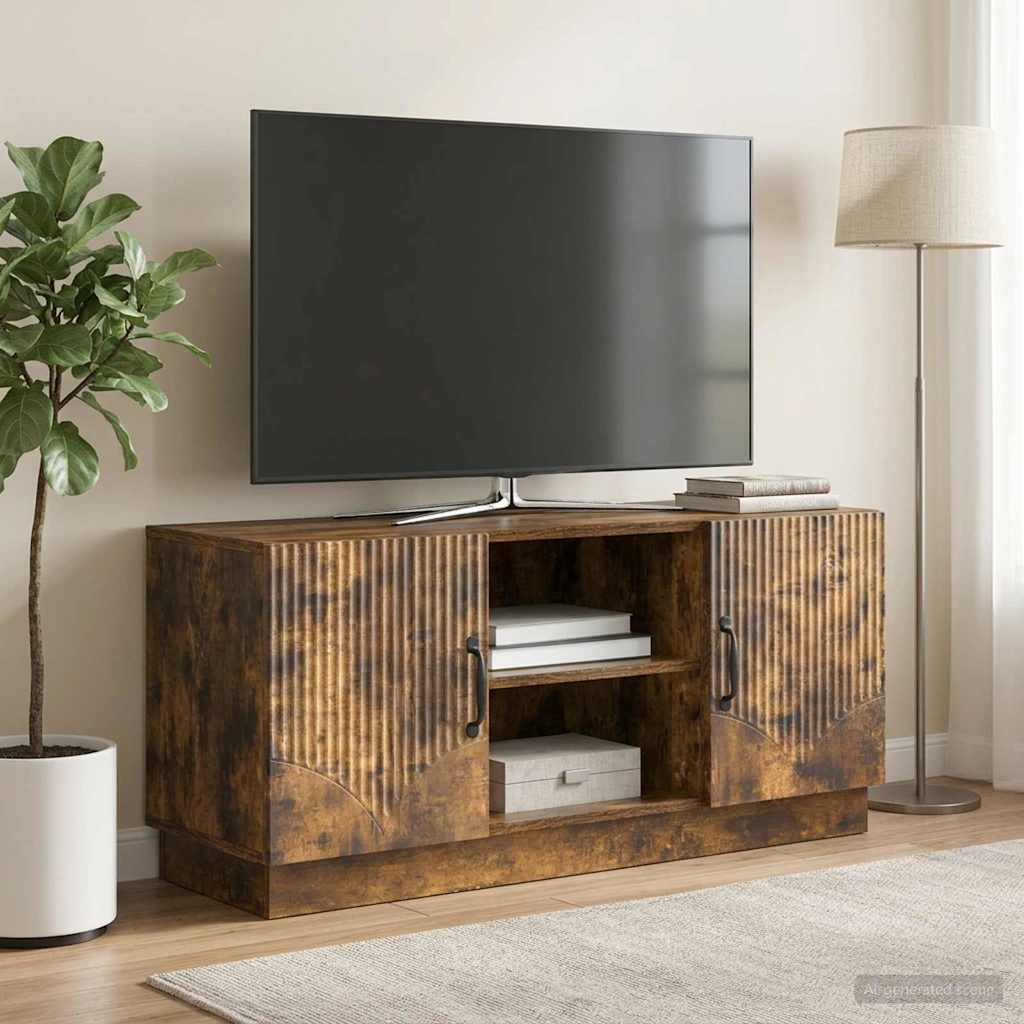 vidaXL TV Cabinet Smoked Oak 102 x 34.5 x 47 cm Engineered Wood