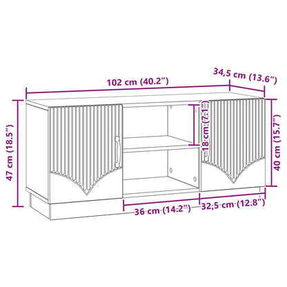 vidaXL TV Cabinet 102 x 34.5 x 47 cm Old Wood Engineered Wood