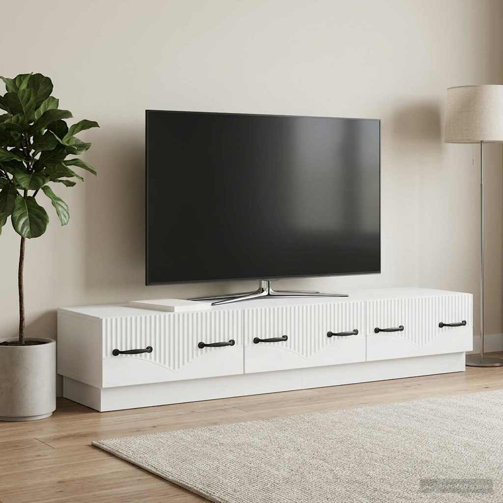 vidaXL TV Cabinet with Drawer White 147 x 34.5 x 27 cm Engineered Wood