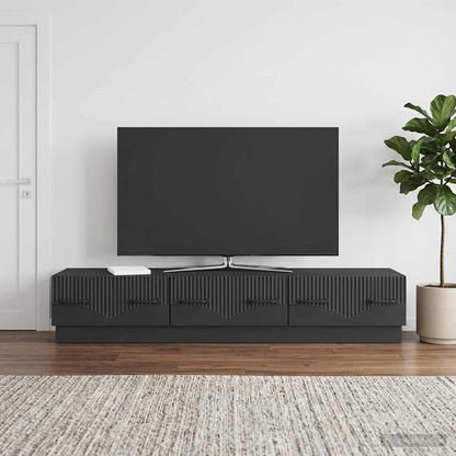 vidaXL TV Cabinet with Drawer Black 147 x 34.5 x 27 cm Engineered Wood