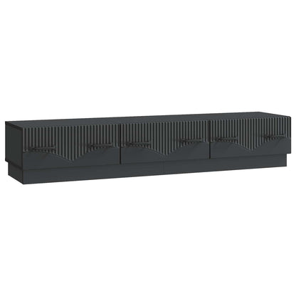 vidaXL TV Cabinet with Drawer Black 147 x 34.5 x 27 cm Engineered Wood