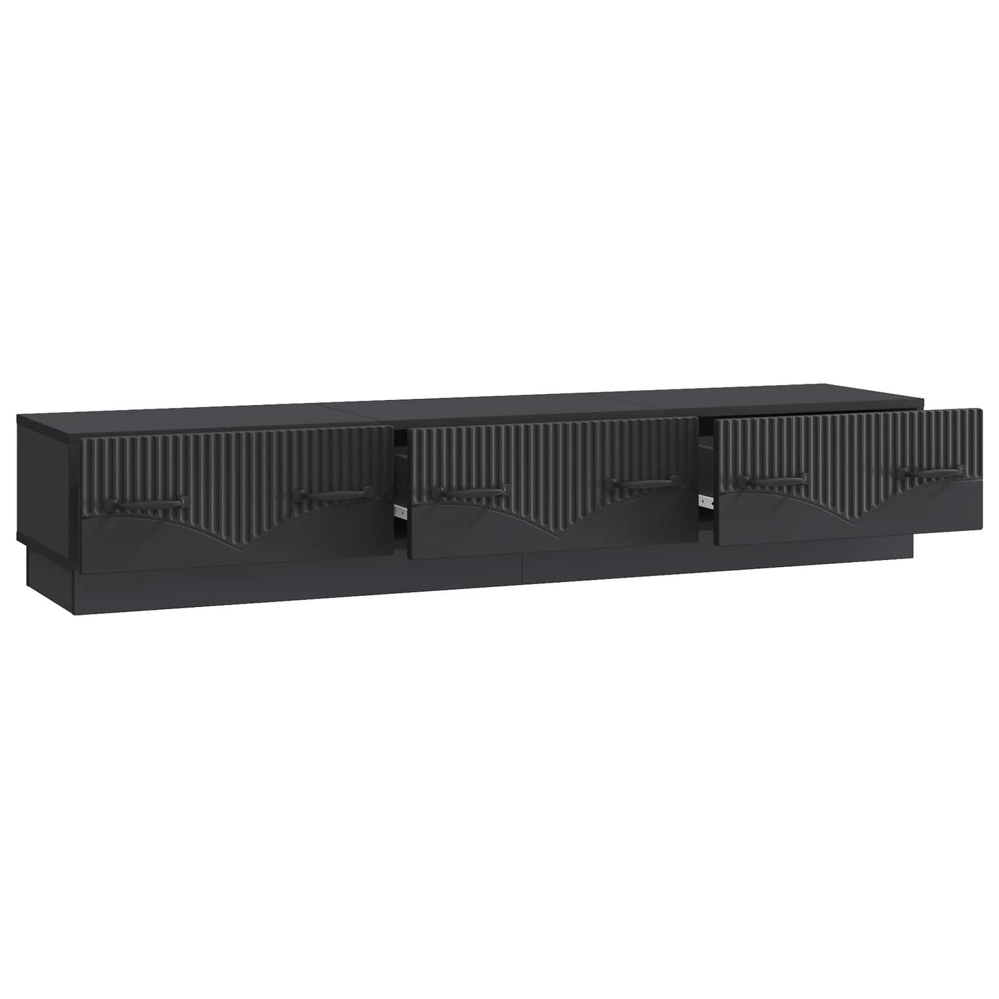 vidaXL TV Cabinet with Drawer Black 147 x 34.5 x 27 cm Engineered Wood