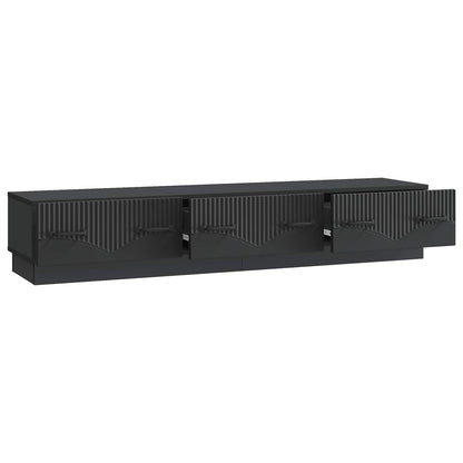 vidaXL TV Cabinet with Drawer Black 147 x 34.5 x 27 cm Engineered Wood