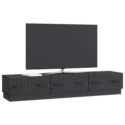 vidaXL TV Cabinet with Drawer Black 147 x 34.5 x 27 cm Engineered Wood