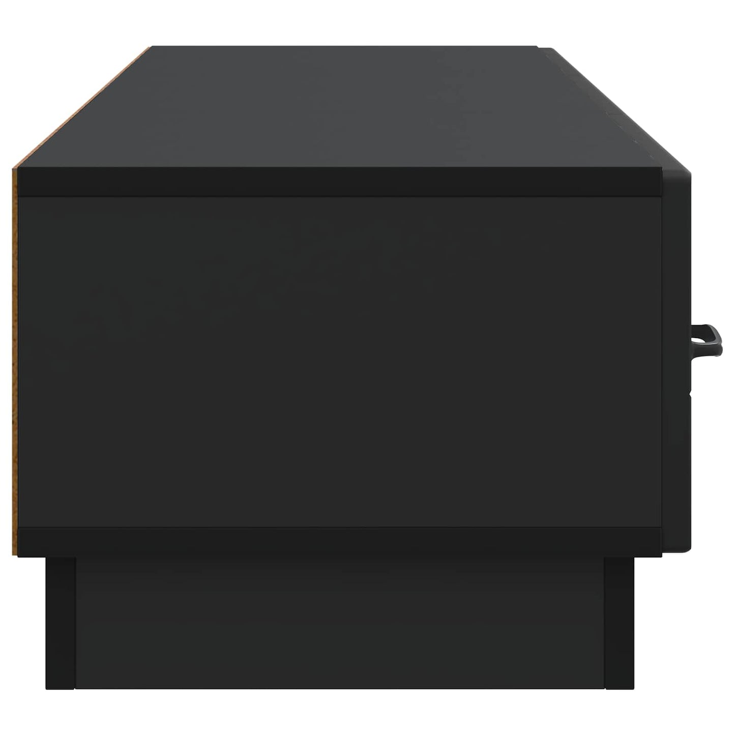 vidaXL TV Cabinet with Drawer Black 147 x 34.5 x 27 cm Engineered Wood