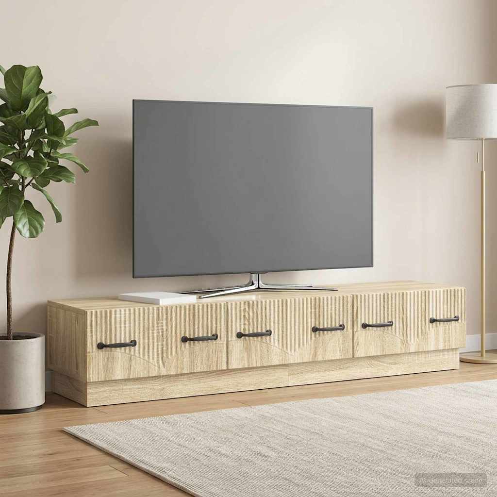 vidaXL TV Cabinet Sonoma Oak 147 x 34.5 x 27 cm Engineered Wood