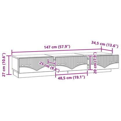 vidaXL TV Cabinet Concrete Grey 147 x 34.5 x 27 cm Engineered Wood