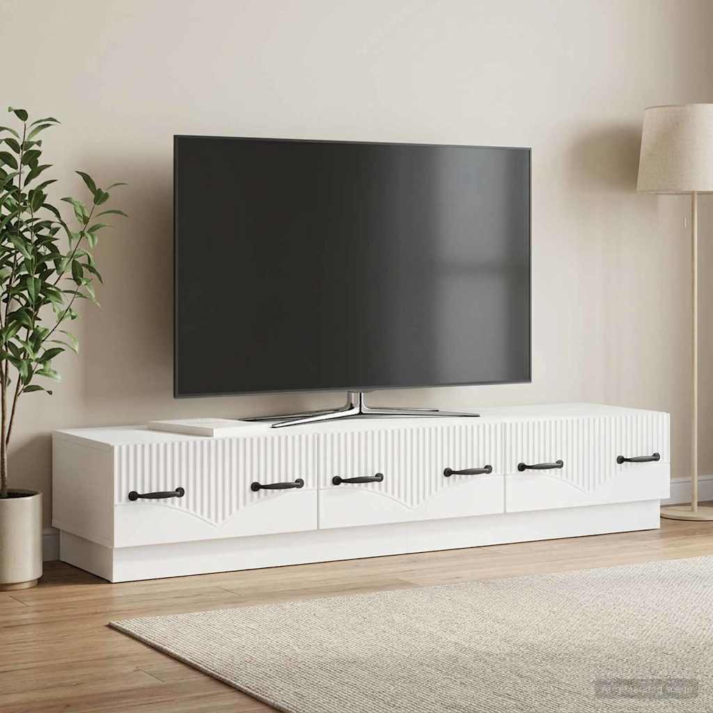 vidaXL TV Cabinet High Gloss White 147 x 34.5 x 27 cm Engineered Wood