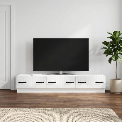 vidaXL TV Cabinet High Gloss White 147 x 34.5 x 27 cm Engineered Wood