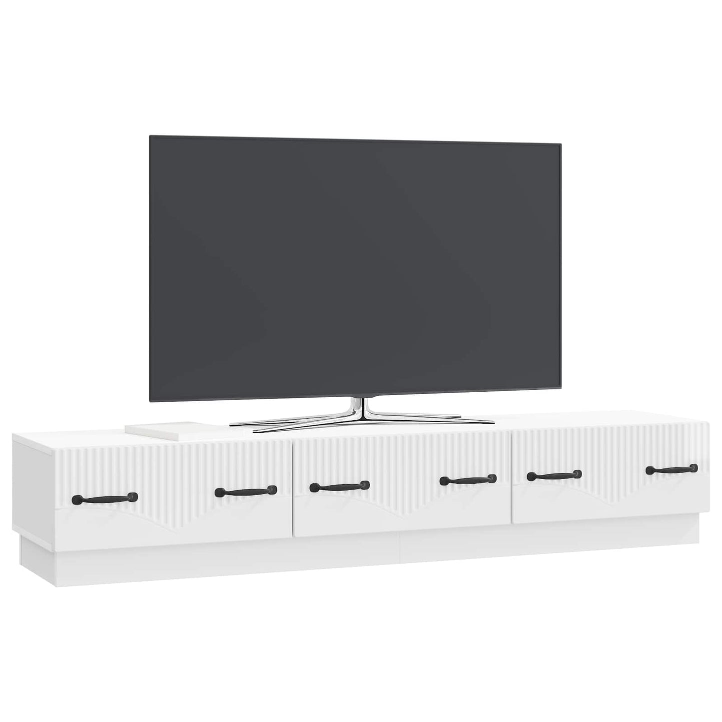 vidaXL TV Cabinet High Gloss White 147 x 34.5 x 27 cm Engineered Wood