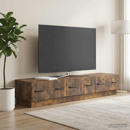 vidaXL TV Cabinet Smoked Oak 147 x 34.5 x 27 cm Engineered Wood