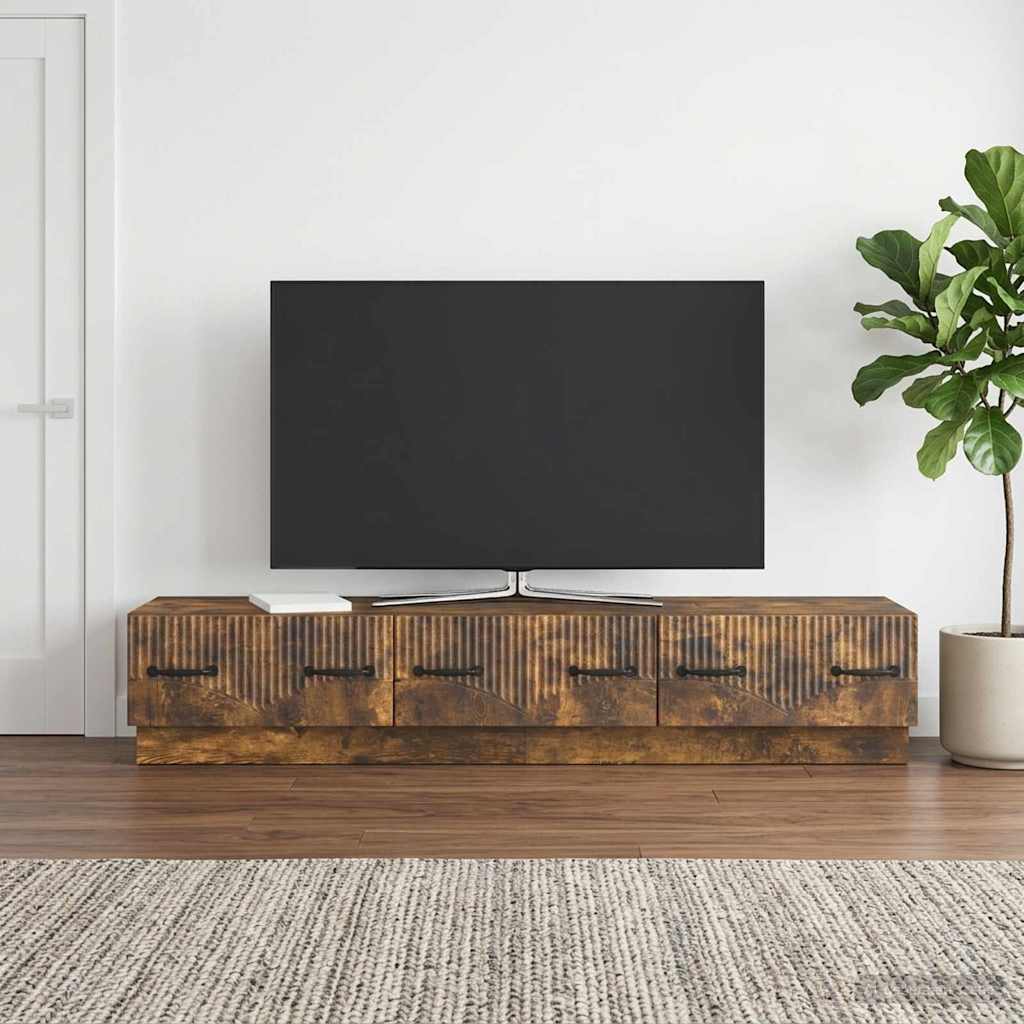 vidaXL TV Cabinet Smoked Oak 147 x 34.5 x 27 cm Engineered Wood