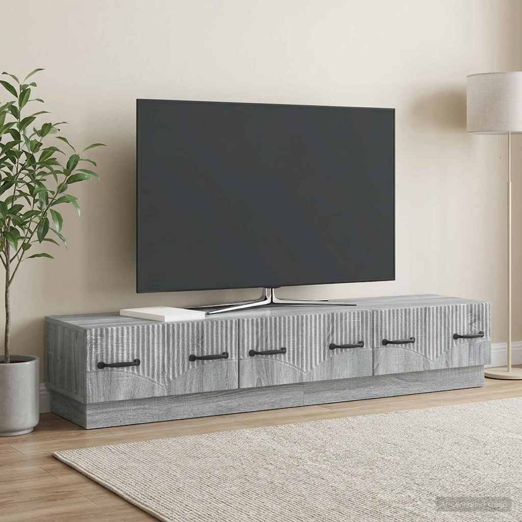 vidaXL TV Cabinet Grey Sonoma 147 x 34.5 x 27 cm Engineered Wood