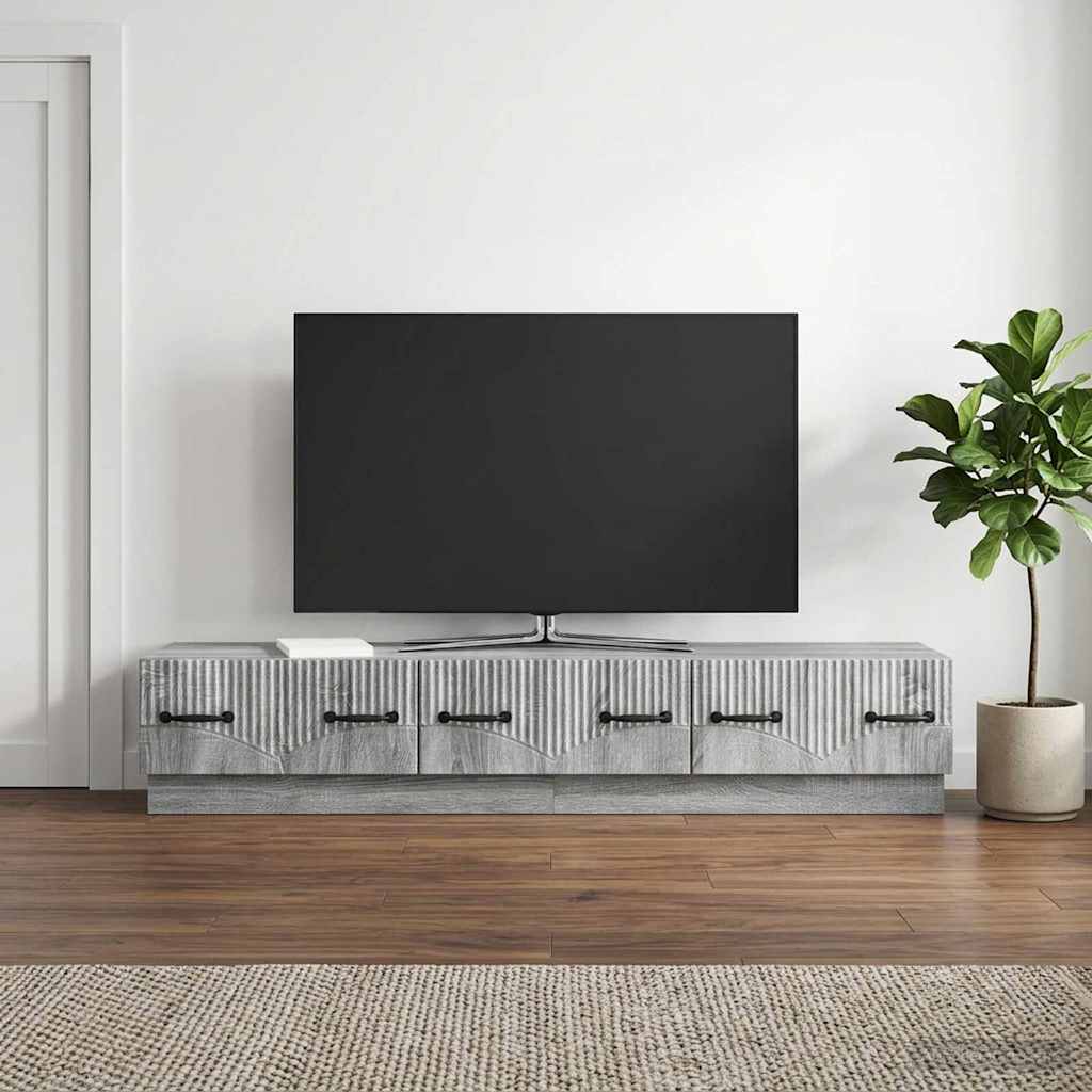 vidaXL TV Cabinet Grey Sonoma 147 x 34.5 x 27 cm Engineered Wood