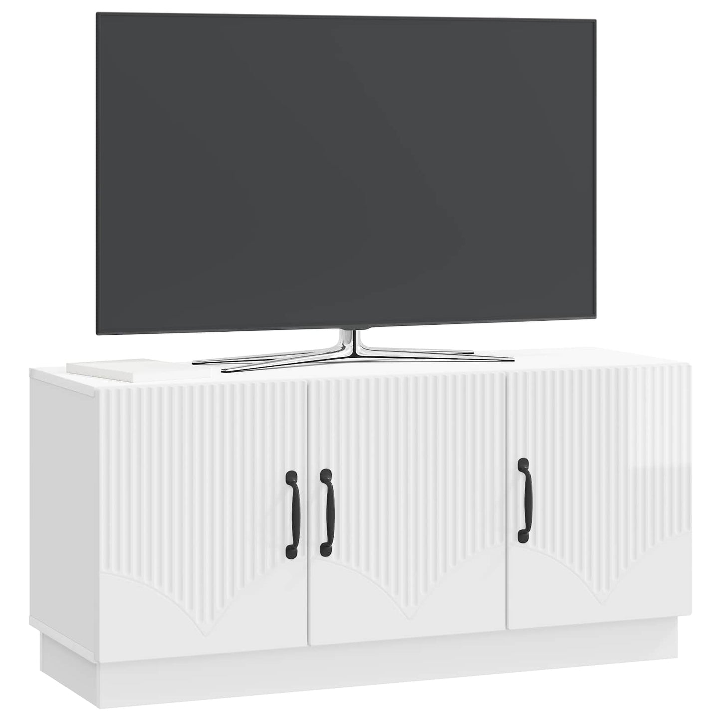 vidaXL TV Cabinet High Gloss White 99 x 34.5 x 47 cm Engineered Wood
