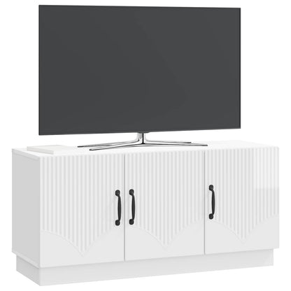 vidaXL TV Cabinet High Gloss White 99 x 34.5 x 47 cm Engineered Wood