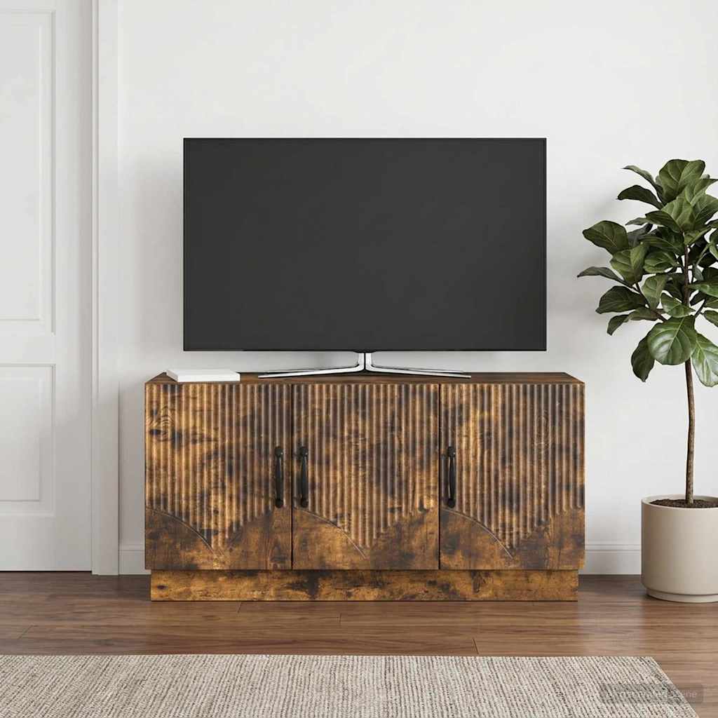 vidaXL TV Cabinet Smoked Oak 99 x 34.5 x 47 cm Engineered Wood