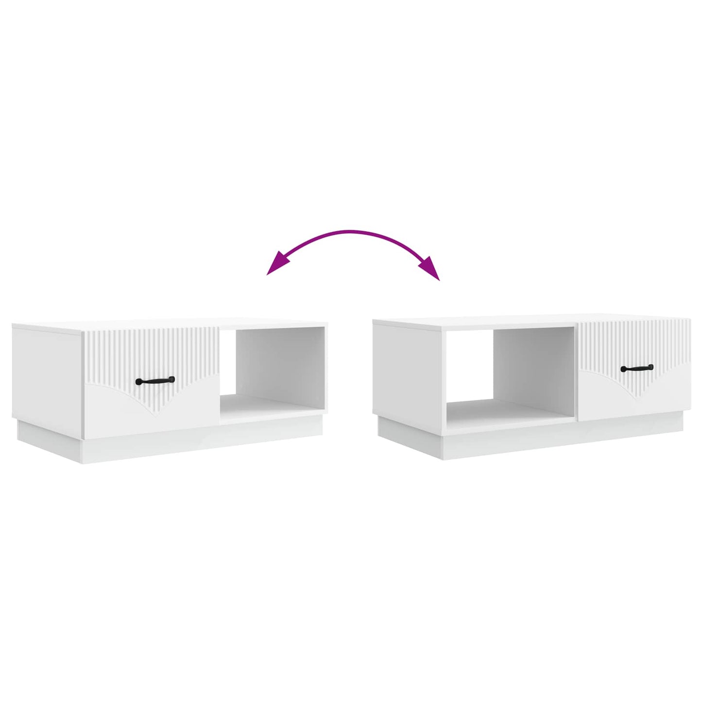 vidaXL Coffee Table White 90 x 50 x 37 cm Engineered Wood