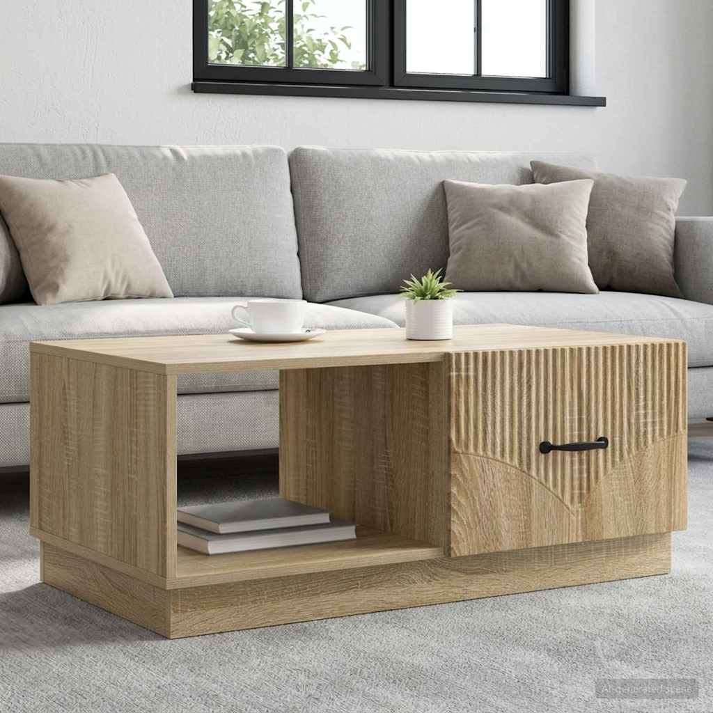 vidaXL Coffee Table Sonoma Oak 90 x 50 x 37 cm Engineered Wood