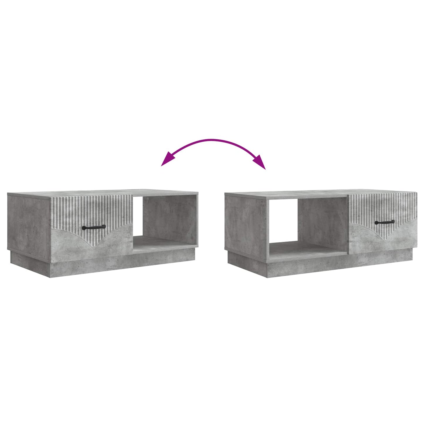 vidaXL Coffee Table Concrete Grey 90 x 50 x 37 cm Engineered Wood