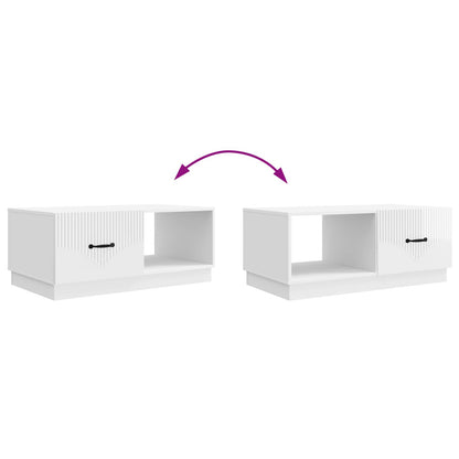 vidaXL Coffee Table High Gloss White 90 x 50 x 37 cm Engineered Wood