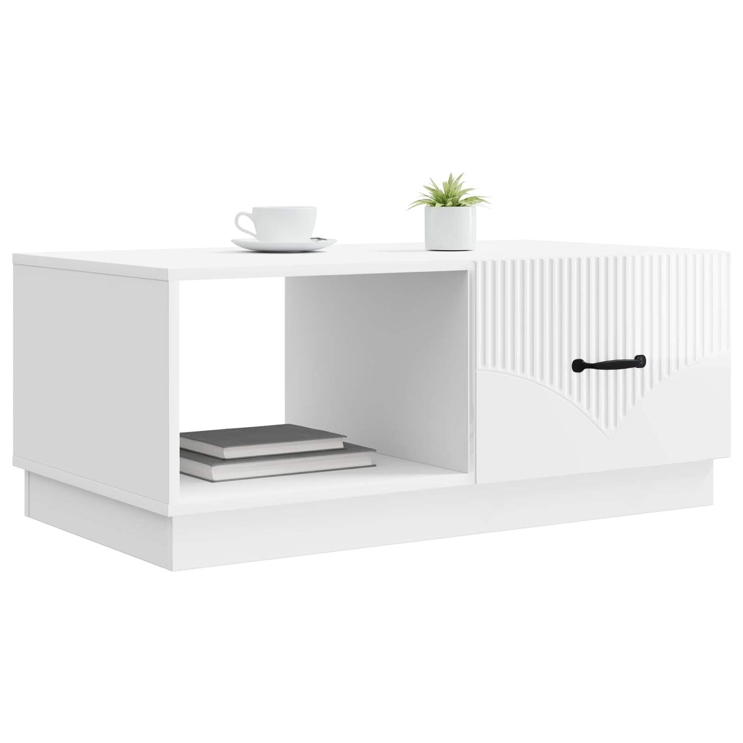 vidaXL Coffee Table High Gloss White 90 x 50 x 37 cm Engineered Wood