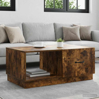 vidaXL Coffee Table Smoked Oak 90 x 50 x 37 cm Engineered Wood