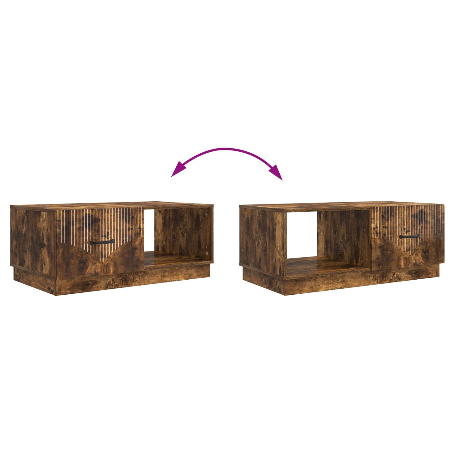 vidaXL Coffee Table Smoked Oak 90 x 50 x 37 cm Engineered Wood