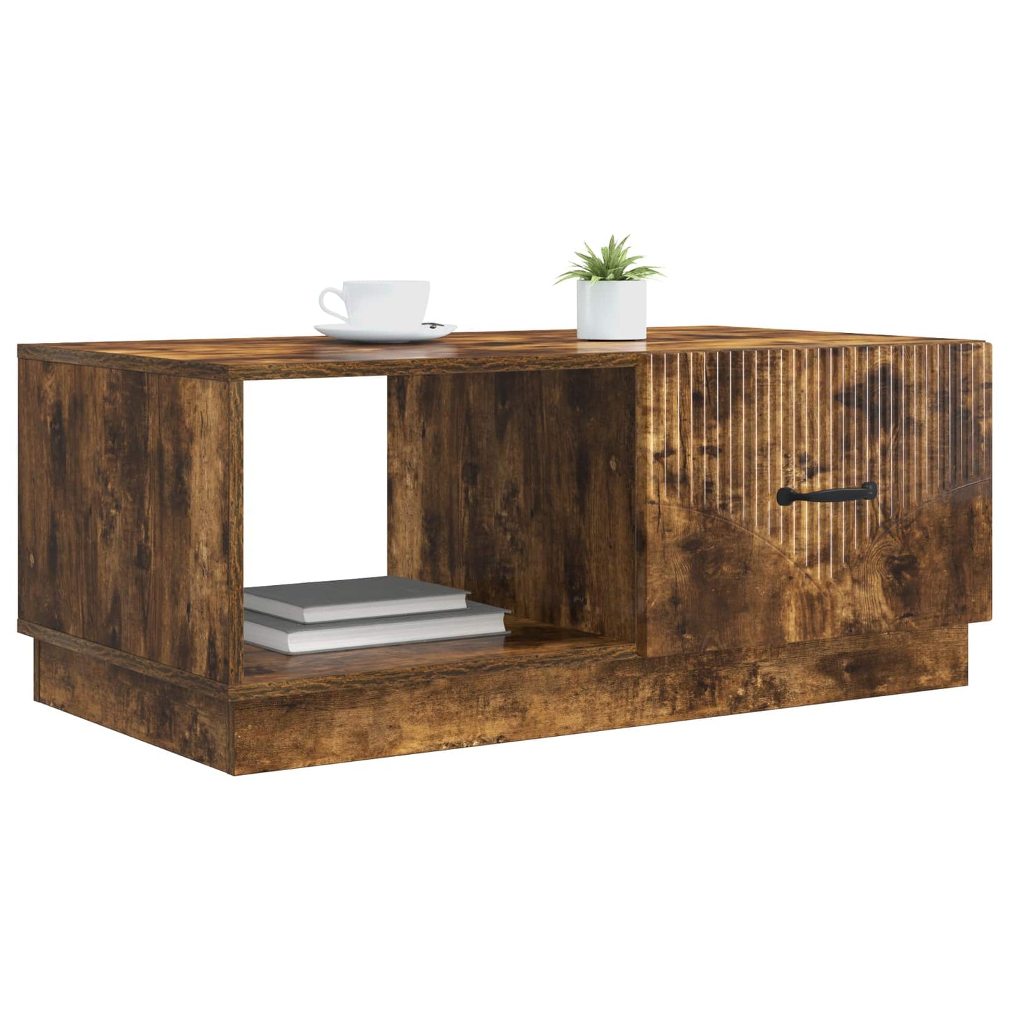 vidaXL Coffee Table Smoked Oak 90 x 50 x 37 cm Engineered Wood