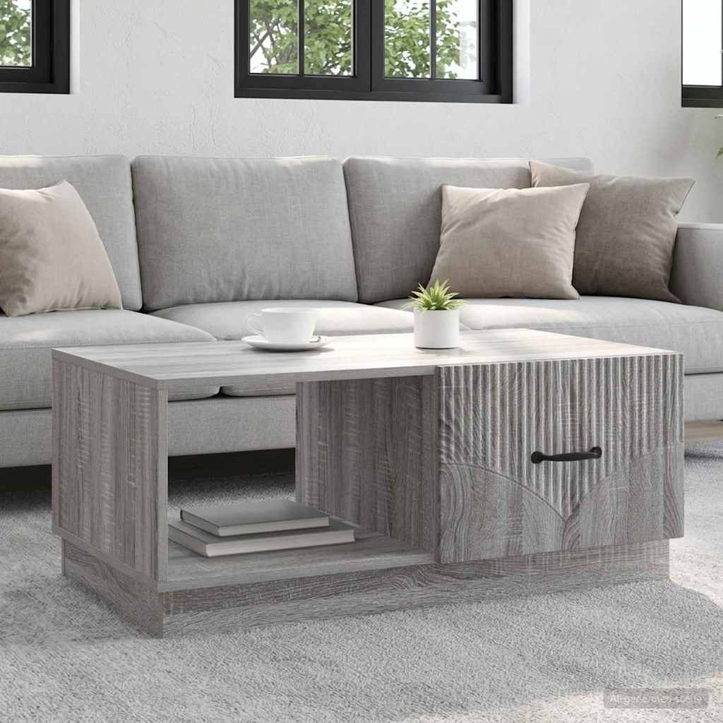 vidaXL Coffee Table Grey Sonoma 90 x 50 x 37 cm Engineered Wood