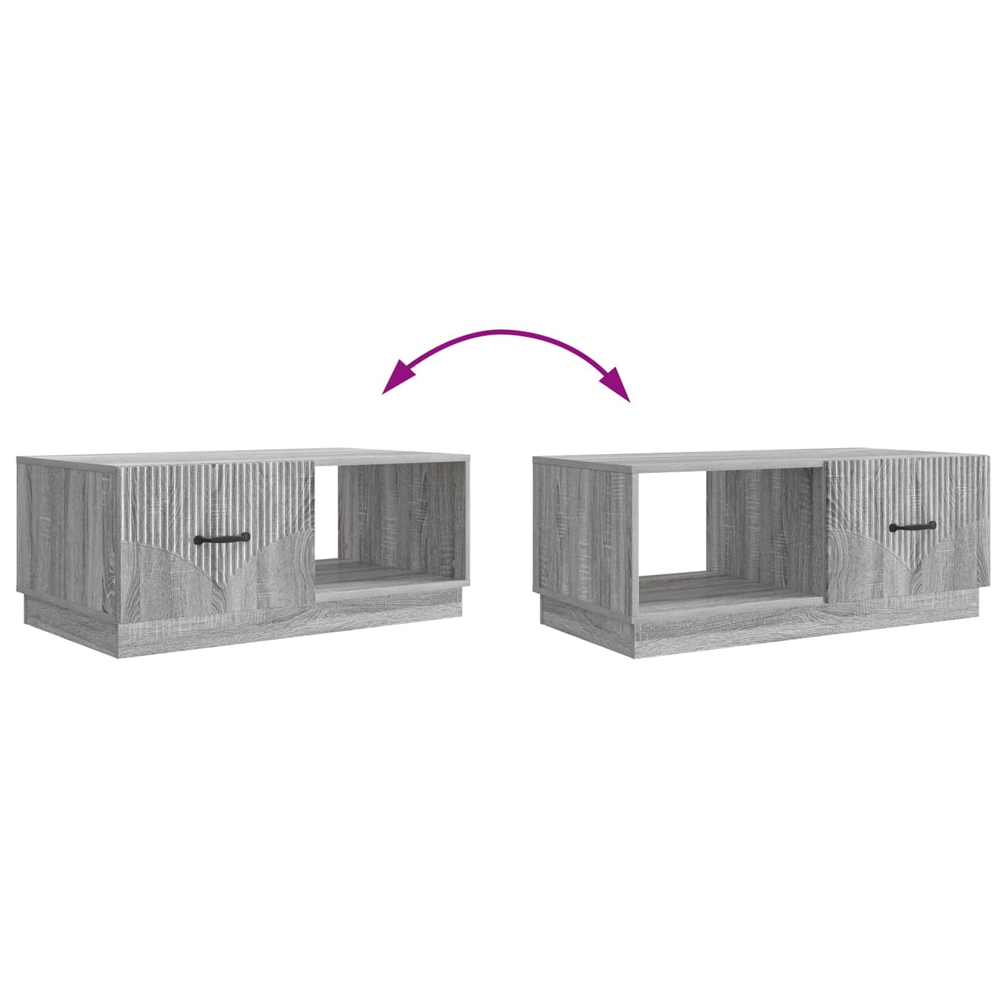 vidaXL Coffee Table Grey Sonoma 90 x 50 x 37 cm Engineered Wood